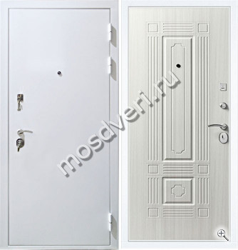 Белая дверь входная металлическая с терморазрывом порошок и МДФ - купить от производителя Мосдвери Белая дверь входная металлическая с терморазрывом порошок и МДФ