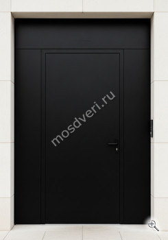 Входная дверь широкая в частный дом черная - купить от производителя Мосдвери Входная дверь широкая в частный дом черная